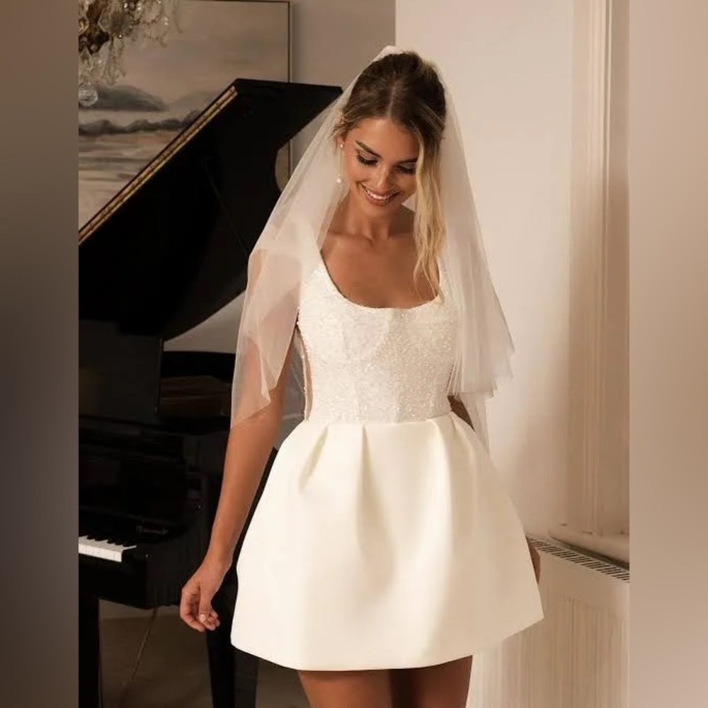 NB Luxe MILA Beaded Mini Dress - Ivory Size Small NWT